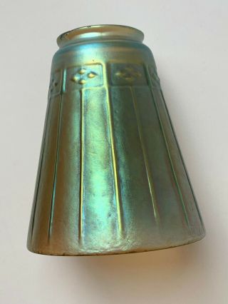 Aureen Iridescent Gold Green Blue Art Glass Lamp Shade Mission Arts & Crafts