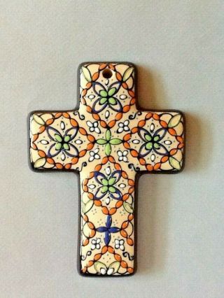 A Colorful Javier Servin Ceramic Cross