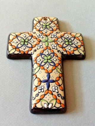 A Colorful Javier Servin Ceramic Cross 2
