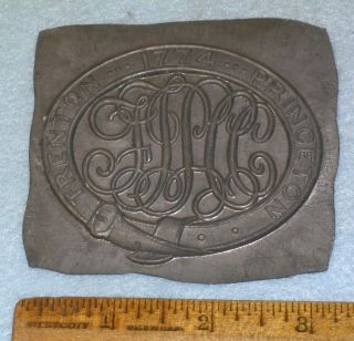 Unfinished 19thc Cartridge Box Plate First Troop Philadelphia City Cavalry Ftpcc