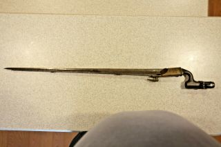 British Pattern 1895 Martini - Enfield Socket Bayonet With Worn Scabbard