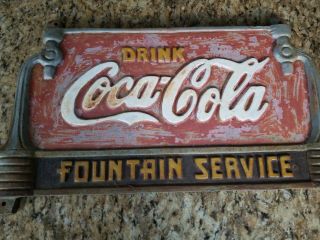 Coca Cola Park Bench Plaque Coke Soda Fountain Service