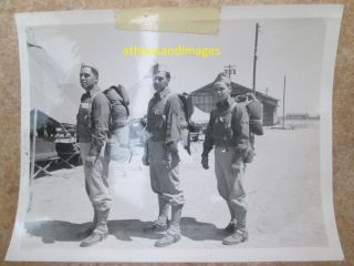 Real Photo Military Men Us Army Air Force? Posed In Gear Gardner Airfield R96