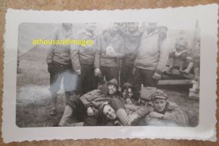 Fun Funny Real Photo Military Men Army Group Photo Soldiers Troops Wwii R86