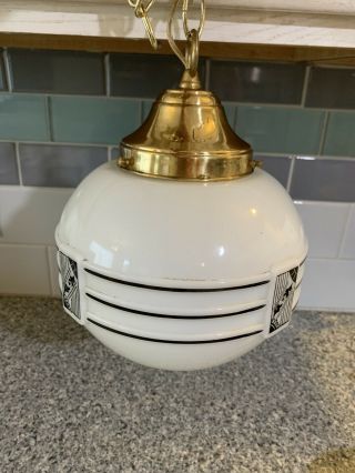 Art Deco Globe Hanging Light Lamp 1930 