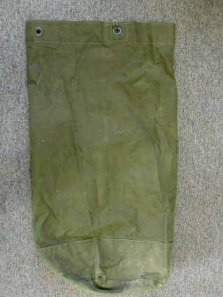 Vintage Vietnam Era US Army Canvas Duffel Bag OD Green Military Issue 35 