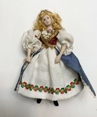 Vintage Liz Staryk Dollhouse Porcelain Lady Doll 5 1/2” Tall Right Hand Broken