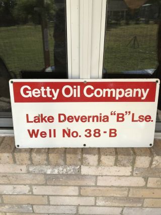 Getty Porcelain Oil Lease Sign