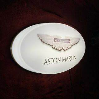 Aston Martin Led Illuminated Light Up Garage Sign Petrol Gasoline Automobilia