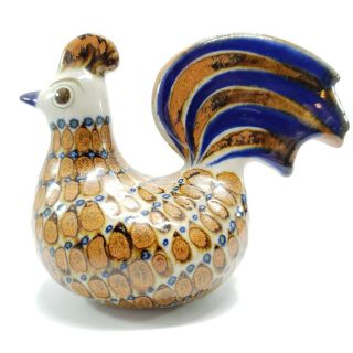 Vintage Erandi Tonala Mexico Pottery Folk Art Chicken Hen Rooster Signed