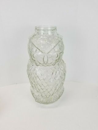 Huge Vintage Owl Glass Jar “the Wise Old Owl” 21” Tall Large Mason Jar No Lid