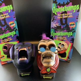 2 Vtg Nos Goosebumps Battery Operated Curly Pencil Sharpener Barking Ghost Untes