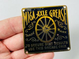 C.  1900 Mica Axle Grease Standard Oil Wagon Train Wheel Tag Sign Dead Stock Amazi