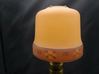 5 Vintage Art Deco Reverse Painted Amber Satin Glass Shades
