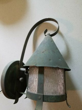 Outdoor Exterior Arts & Crafts Mission Style Copper Light Sconce Fixture