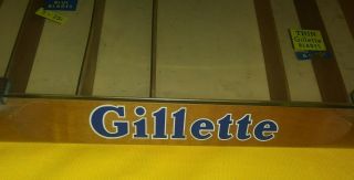 Vintage 1950s Gillette Razor Wood And Glass Store Display Case