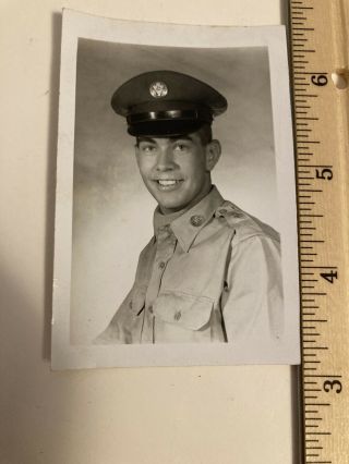 Vintage 1962 Us Army Soldier Snapshot Photo Photograph Handsome