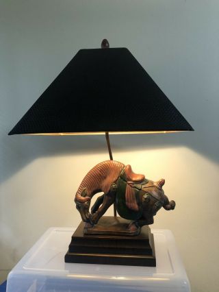 Frederick Cooper Chicago Vintage Bowing Arabian Horse Lamp Snakeskin Shade Rare