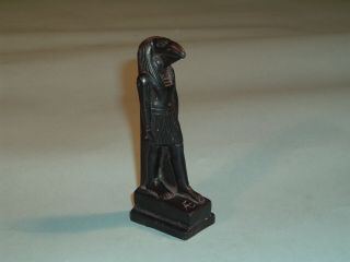 Vintage Egyptian Horus Falcon Bird God Figurine Wood Carved Ancient Egypt Figure