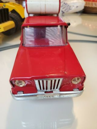 VINTAGE 1960 ' S METAL TONKA TOY RED JEEP TRUCK CEMENT MIXER 2