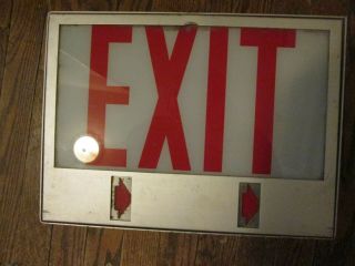 Vintage Imarkstone Ndustrial Metal Boxed Lighted Exit Sign