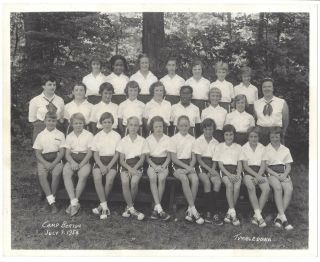 1958 8x10 Photo Group Of Girl Campers At Camp Borton,  Chester,  Pa