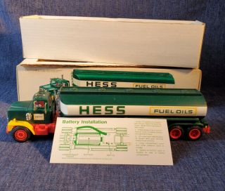 Nib 1977 Hess Toy Fuel Oil Tanker Truck,  Insert,  And Paper