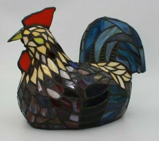 Stained Glass Tiffany Style Light Rooster Accent/table Lamp