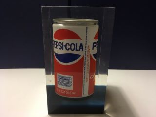 12oz Pepsi Cola can lucite Catch That Pepsi Spirit Soda Collectable 1970s 2