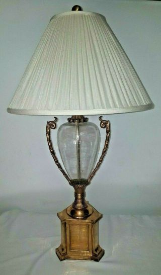 Elegant Chapman Blown Glass Gold Trophy Style Urn Table Lamp