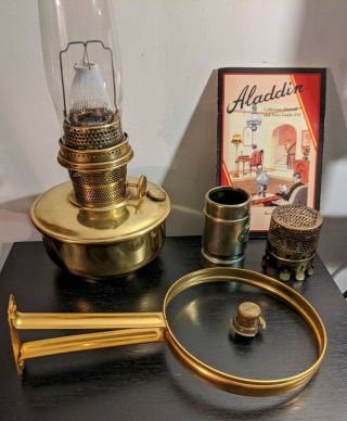 Aladdin Nu Type Model B Brass Bracket Lamp And Accessories,  Well 1933 - 55
