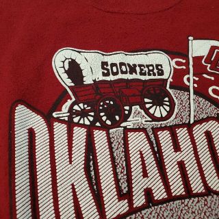 Vintage 90s Oklahoma Sooners College Jerzees Made in USA Sweatshirt Size Large 3