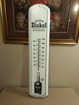Vintage George Dickel Tennessee Whisky Thermometer Metal Distillery Whiskey Sign