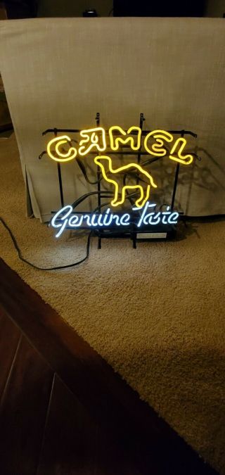 Camel Taste Neon Lamp Sign 17 " X14 " Bar Pub Open Light Glass Artwork