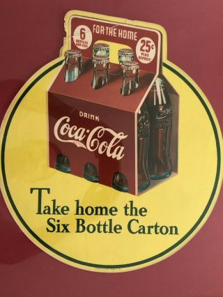 Vintage,  1938 Large Coca - Cola Decal,  Vg,  /ex. ,  Framed