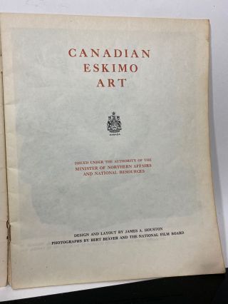 Vintage Book - Canadian Eskimo Art of Inuit Stone Sculptures & Carvings 3