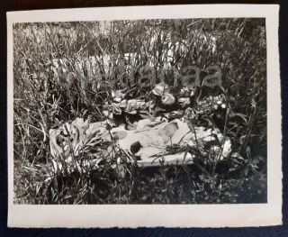 1961 Funeral Child Cute Little Girl Dead Coffin Grave Post Mortem Vintage Photo