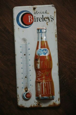 Vintage Drink Bireleys Metal Thermometer Sign