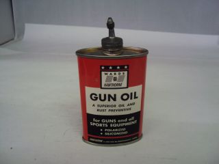 Vintage Wards Gun Oil 3 Oz Oiler Tin Full 95 - Y