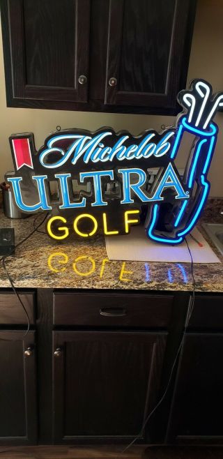 Michelob Ultra Golf Neon Light Sign 20 " X16 " Beer Bar Man Cave Artwork