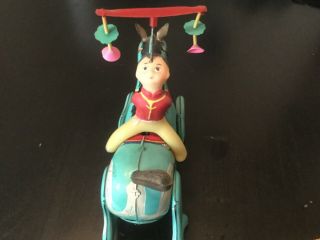 Vintage Tin Wind Up Toy - Acrobat on Horse Clockwork,  MS 749,  China 20 3