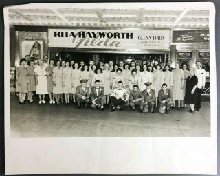 1946 Rita Hayworth Gilda Movie Marquee Theater Staff Box Office Photograph
