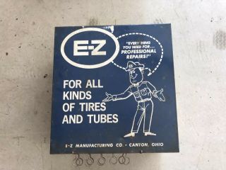 Vintage E - Z Mfg.  Co.  Metal Tire & Tube Repair Wall Cabinet Service Station Decor