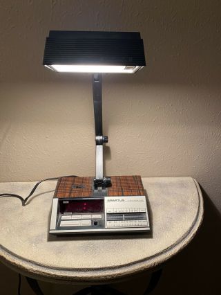 Vintage Spartus Desk Lamp /radio Clock Combo Retro Great