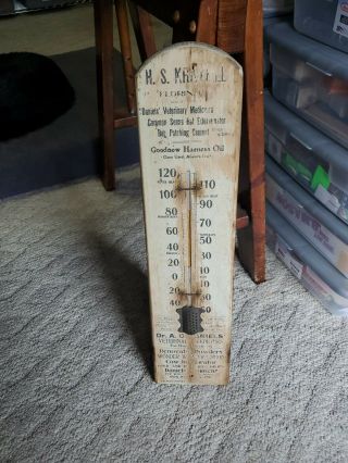 Vntg 1920 24 " Floring Pa Wooden Agriculture Thermometer Mt.  Joy Store Find