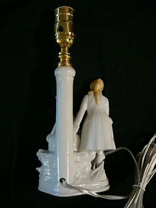 Vintage Porcelain Figurine Boudoir Lamp Courting Couple,  Rewired 3