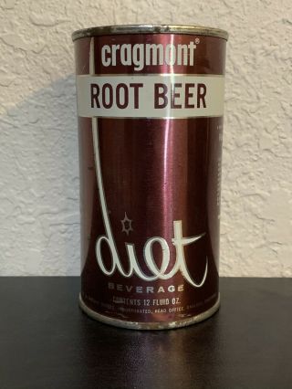 Cragmont Diet Root Beer Flat Top Soda Can