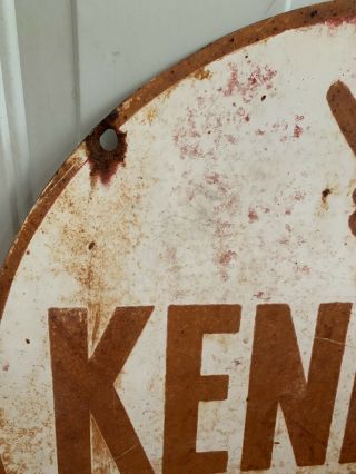 Vintage 1950’s Kendall Motor Oil 24” Sign Double Sided 2