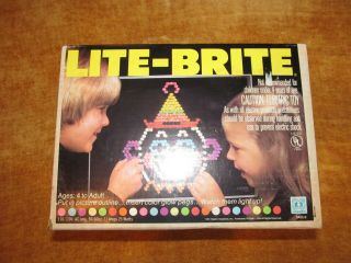 Vintage Lite Brite Toy 5455 With Guides And Pegs Hasbro 1981