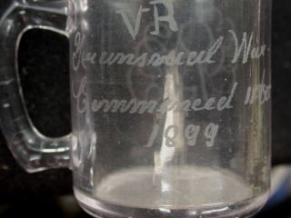 2nd Boer War Souvenir Glass Etched Vr War Transvaal 11 Oct 1899 Slight Amethyst